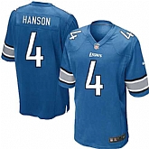 Nike Men & Women & Youth Lions #4 Hanson Blue Team Color Game Jersey,baseball caps,new era cap wholesale,wholesale hats